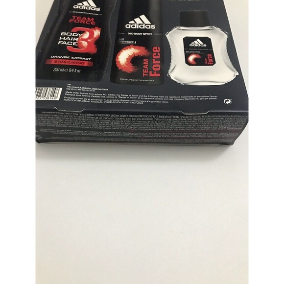 Adidas Team Force Set Of 3- EUA De Toilette Body Hair Face Gel & Deo Body Spray - Picture 9 of 10